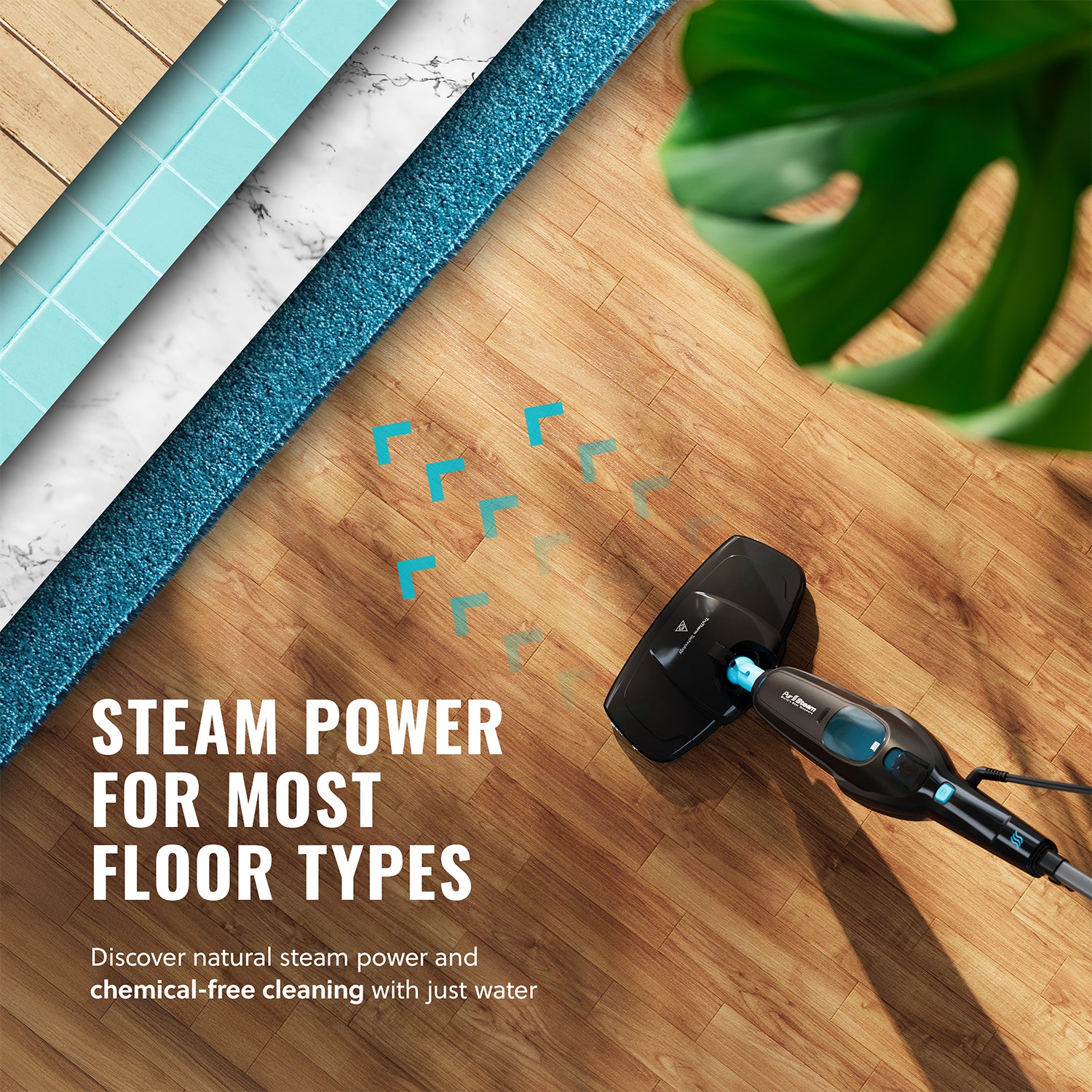 PurSteam Professional Steam Mop | Multi-Surface Floor Cleaner for Hardwood, Tile, Laminate & Carpet | Fast Heating, Lightweight & Chemical-Free Cleaning