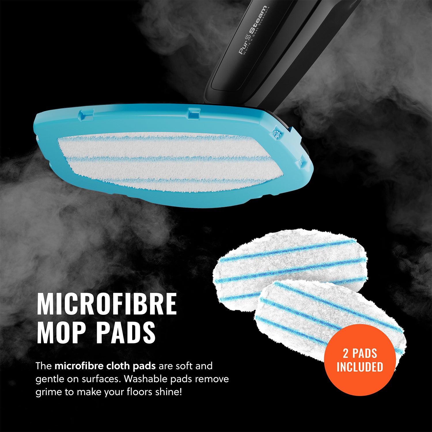 PurSteam Professional Steam Mop | Multi-Surface Floor Cleaner for Hardwood, Tile, Laminate & Carpet | Fast Heating, Lightweight & Chemical-Free Cleaning