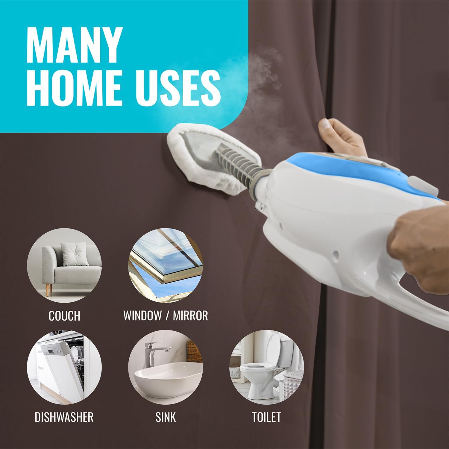 PurSteam Steam Mop Cleaner 10-in-1 with store Convenient Detachable Handheld Unit