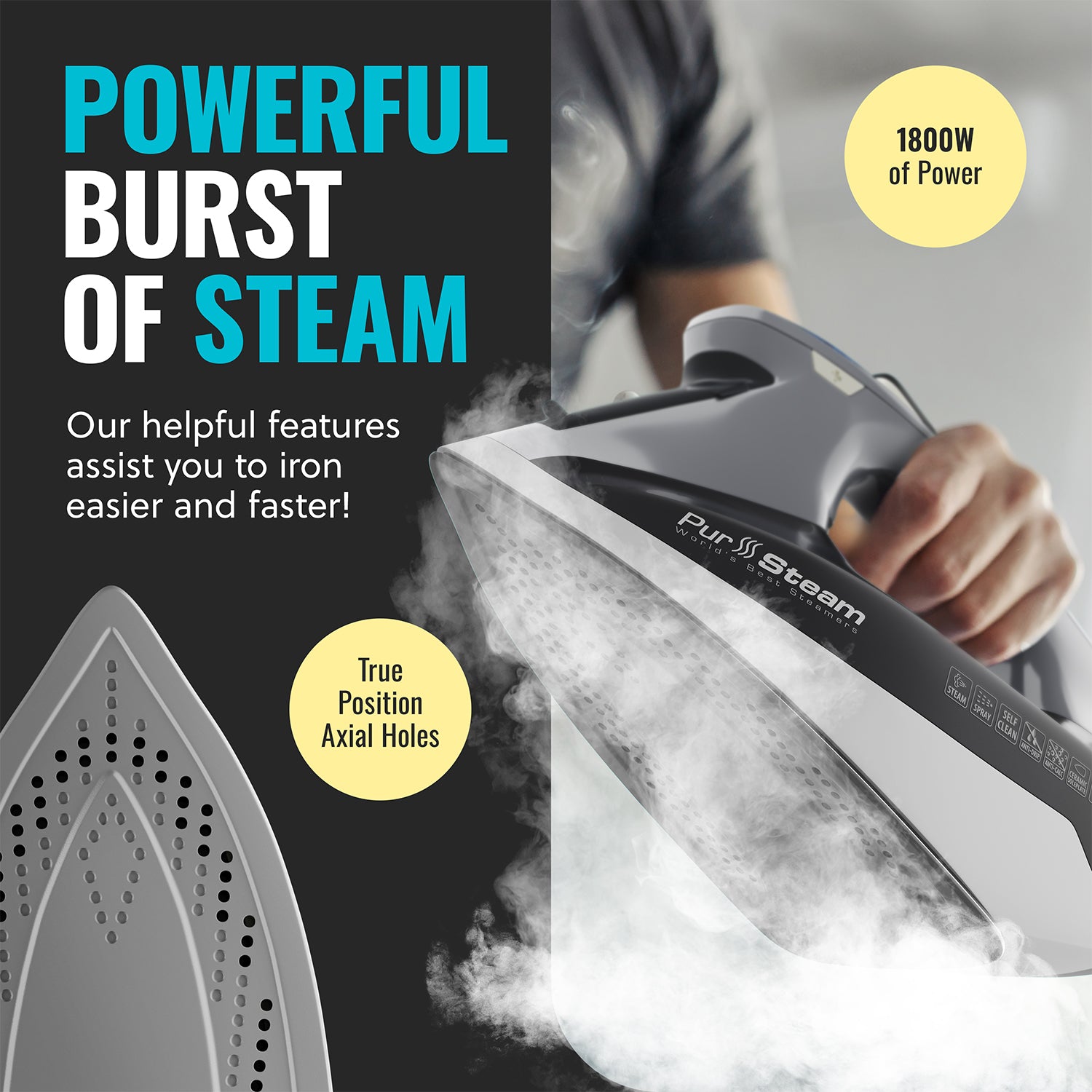 PurSteam Steam Iron 1800W – Pursteam