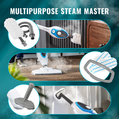 PurSteam 12-in-1 Steam Mop, Floor Steamer with Detachable Handheld Steam Cleaner for Tile, Hardwood Floors