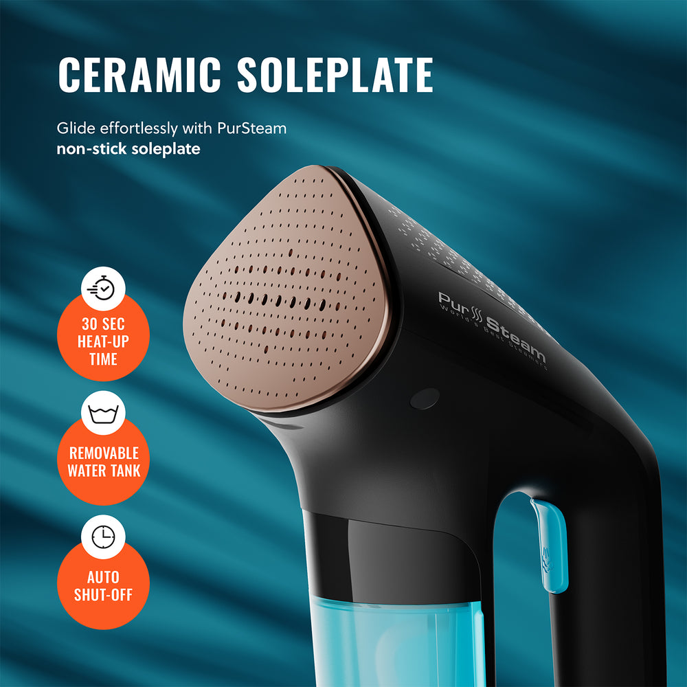 PurSteam Handheld Garment Steamer for Clothes – Powerful Wrinkle Remov